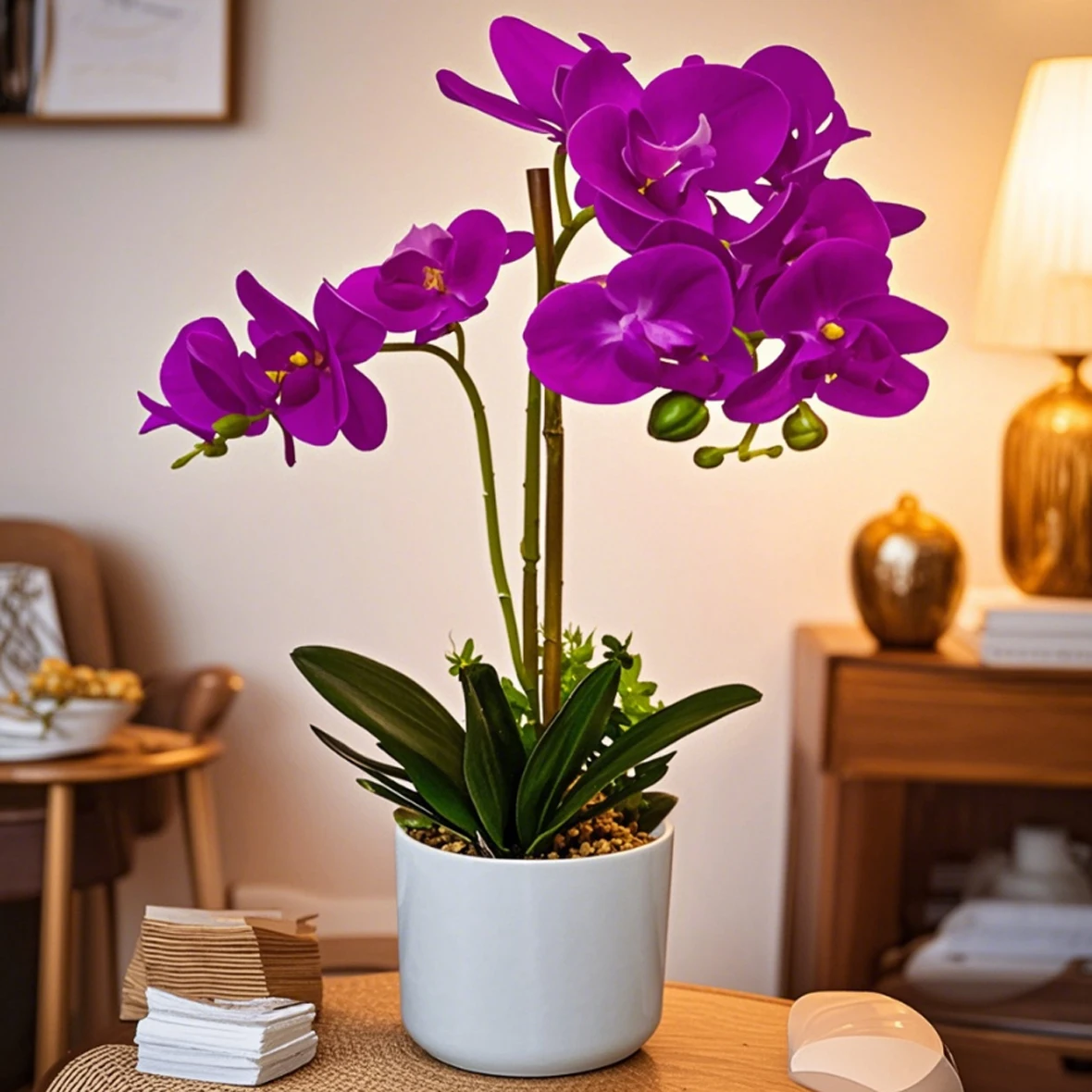 

Customizable Plants Artificial Bonsai Butterfly Orchid Miniature Potted Plant For Home Office Room Desk Decors