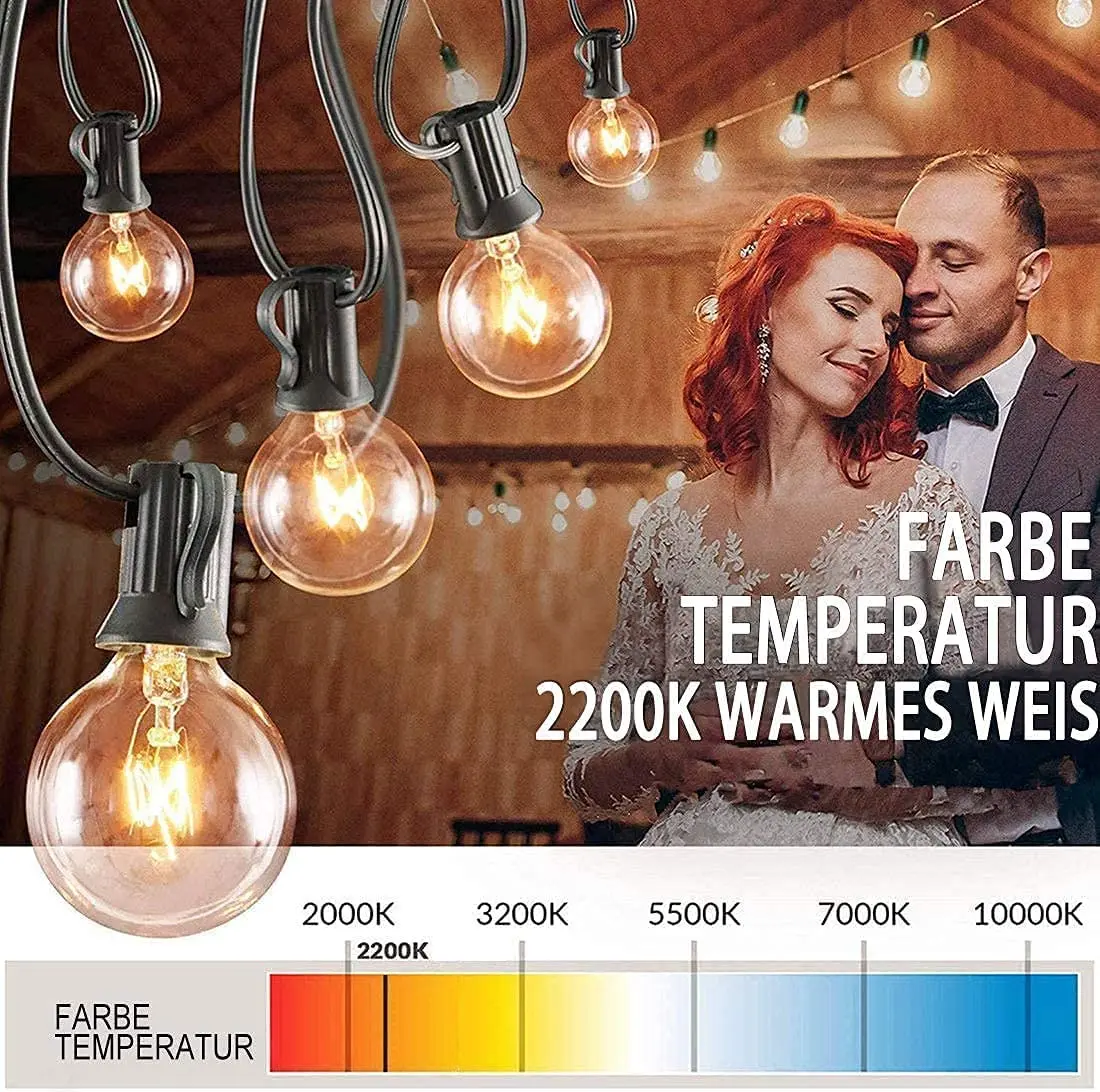 Retro Globe Replacement Light Bulbs G40 7W Tungsten Edison Bulbs E12 2200K Warm White for Patio Lighting Decoration Wedding