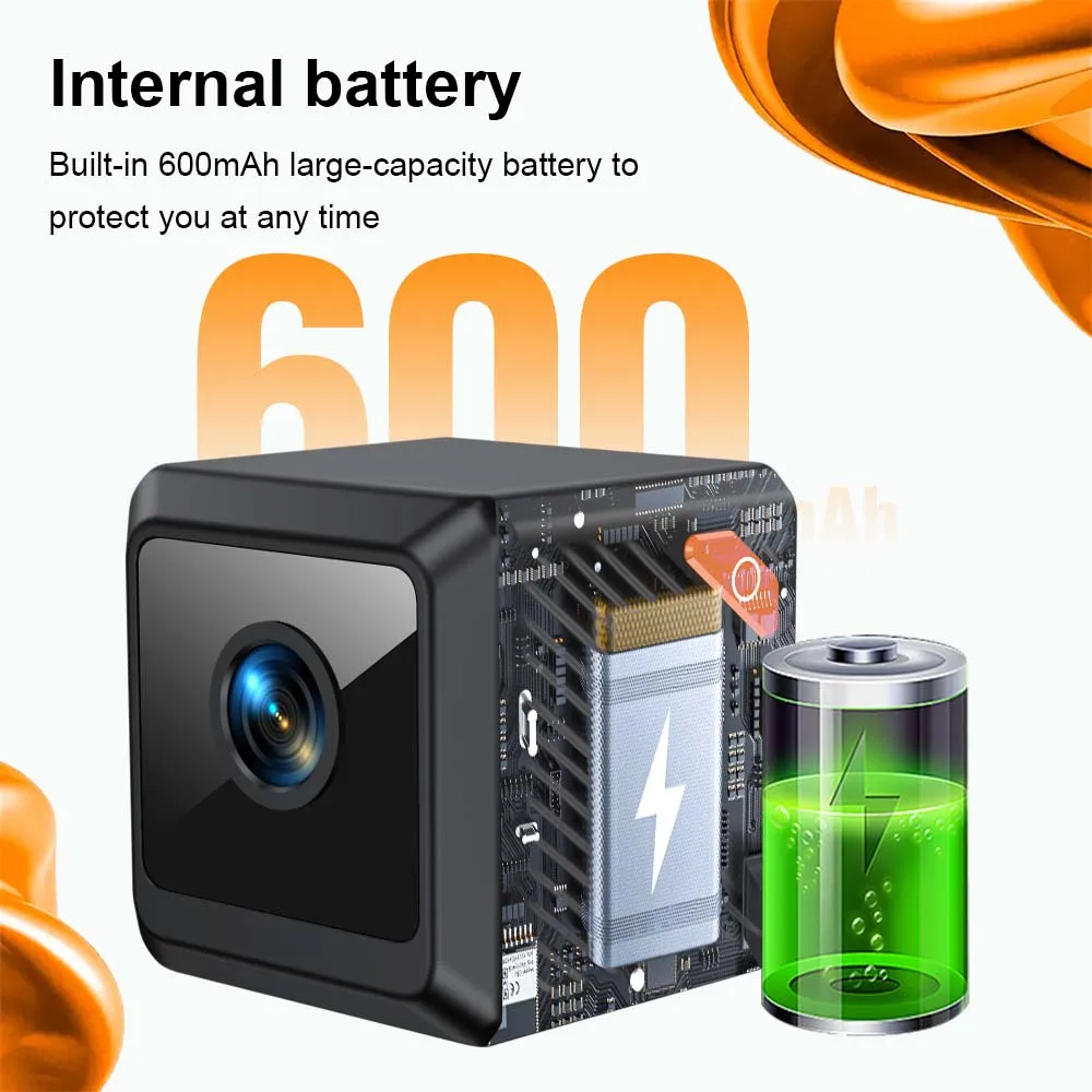 W02 1080P Mini-Sicherheitskamera für Zuhause mit Nachtsicht, Überwachung, Outdoor-Camping, WIFI, Subminiatur-Smart-Home-Kamera, CCTV-Video
