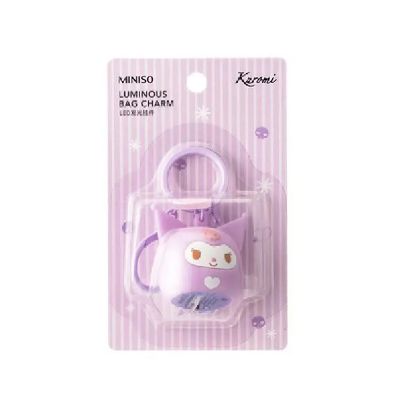 MINISO Dharma bênção chaveiro, pingente luminoso, bonito Miniso Yugui cão Kulomi presente