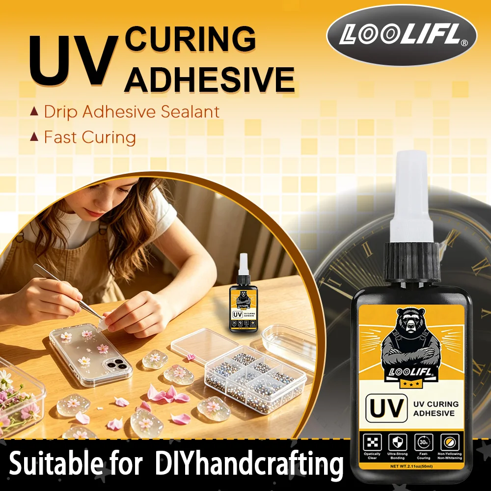 50g/150g DIY UV Resin, Crystal Clear, Hard UV-Curable Epoxy Resin, Upgraded Formula, Transparent UV Resin, UV-Curable