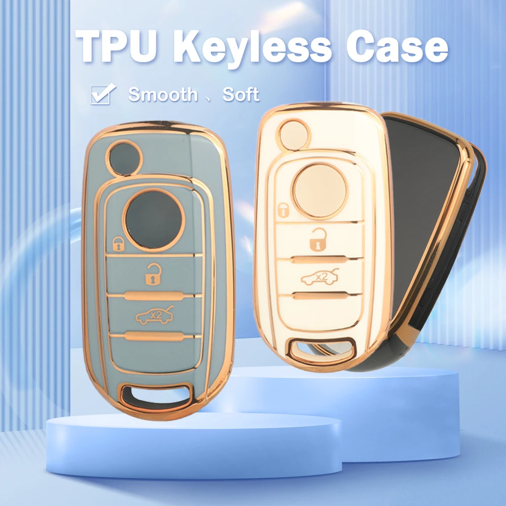 

Jingyuqin 3BTN NEW Soft TPU Case Remote Car Folding Key Fob For FIAT Tipo Toro Nuovo Freedom 500X Doblo Argo Grazie Protector