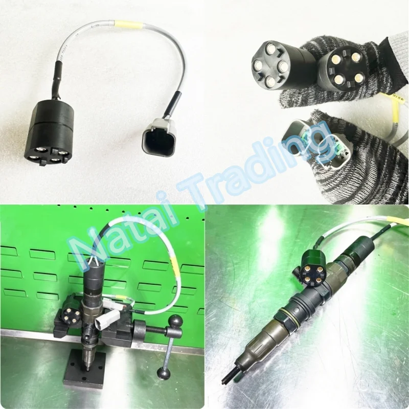 CRIN4 Diesel Common Rail Injector 0445120104 Solenoid Valve 4 Pin Signal Cable CRIN Harness Repair Tool for Bosch Benz