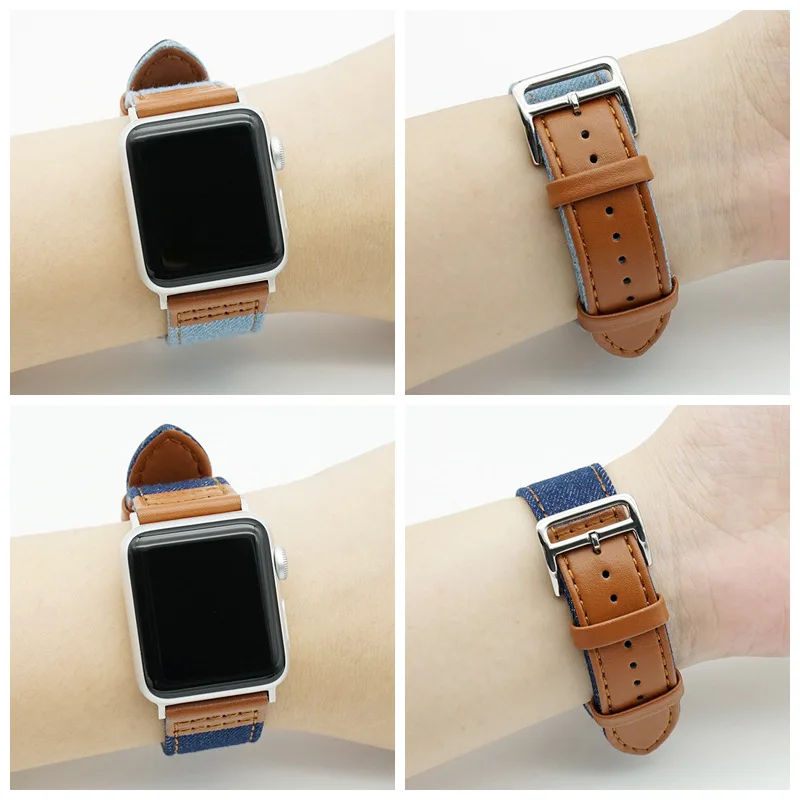 Ковбойский холщовый кожаный ремешок для часов 38 мм 40 мм 41 мм для Iwatch 8 7 6 5 4 SE Браслет для Apple Watch 42 мм 44 мм 45 мм ультра 49 мм