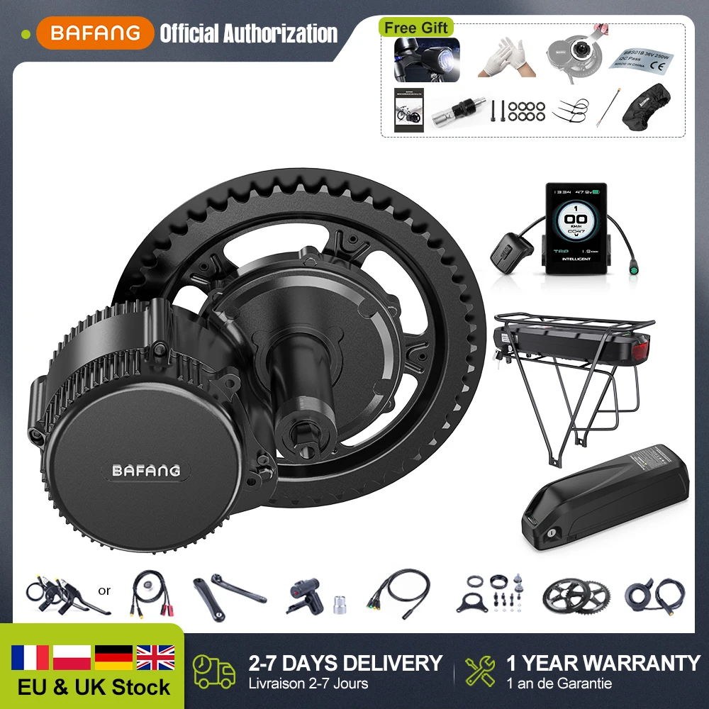 Bafang 350W Mid Drive Kit with Battery 25Ah 22.5Ah Electric Bicycle Motor Conversion Kit Complete Set BBS01 BBS01B E-Bike Engine