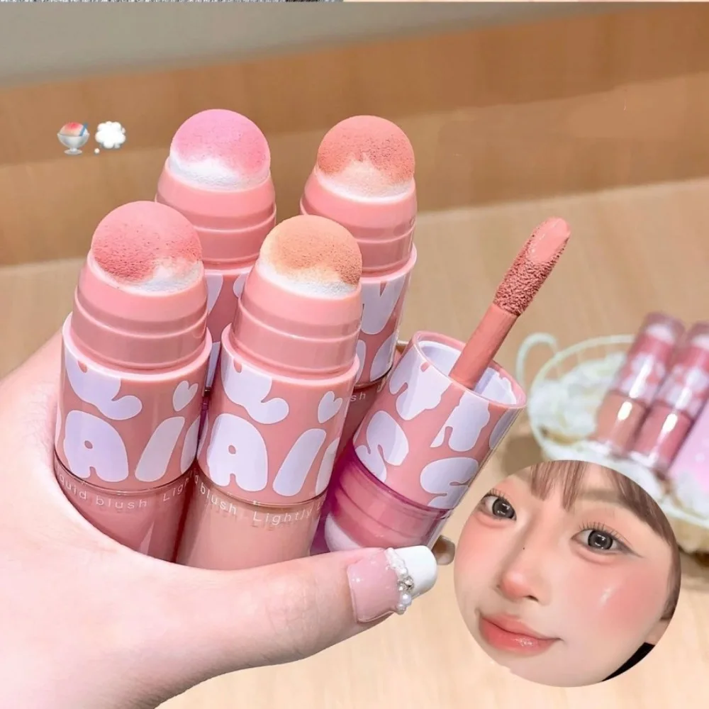 Fard à joues liquide rose Double tête, crème de maquillage Rouge joue, longue durée, imperméable, faible Saturation, mat, pêche, cosmétiques pour le visage