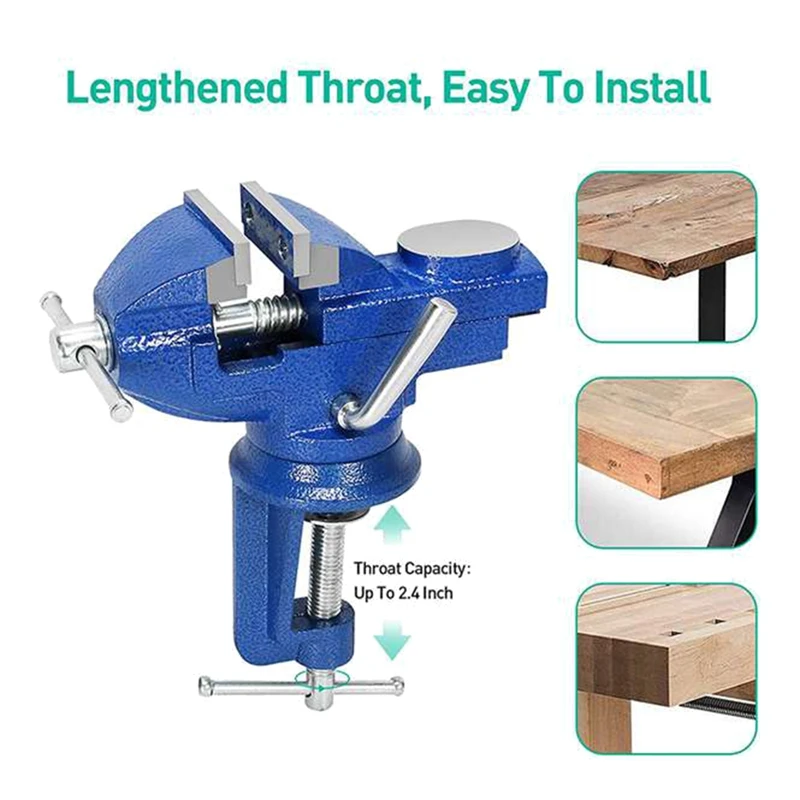 Bench Vice Machine Vise Clamp Full Metal Multifunction Woodworking Tools For DIY Table Use