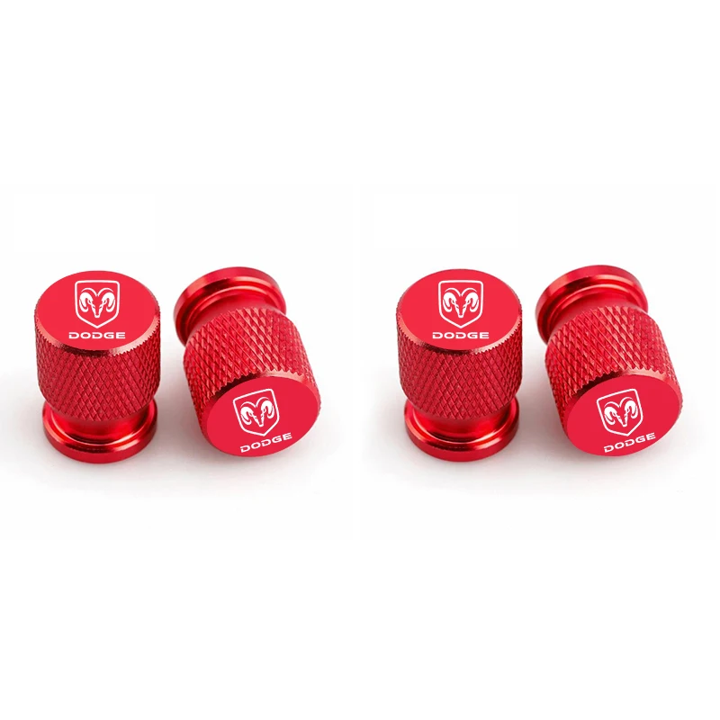 4Pcs Car Tire Valve Stems Cap Metal Tyre Rim Stem Covers For Dodge Journey Charger Challenger Caliber Nitro Durango Avenger Dart