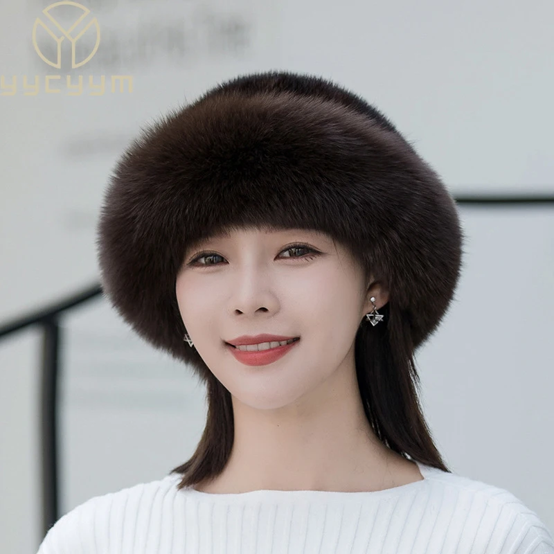 

Real Mink Fur Bomber Hats for Women, Genuine Fox Fur Cap, Luxurious Quality Winter Hat, Warm Soft Fluffy Natural Mink Fur Hat
