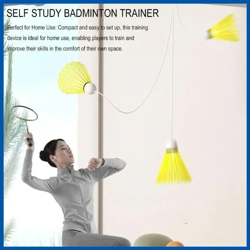 Hanging Badminton Trainer Luminous Glow No Ball Picking Needed Reusable Self Practice Tool for Daily Skill Training