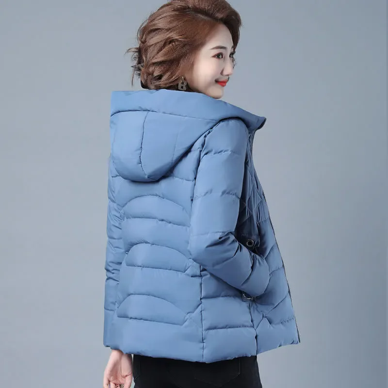 Fashion Down Cotton Jacket Womens 2024 Winter Jacket Parkas Large Size Cotton-Padded Coat Female Hooded Warm Coat