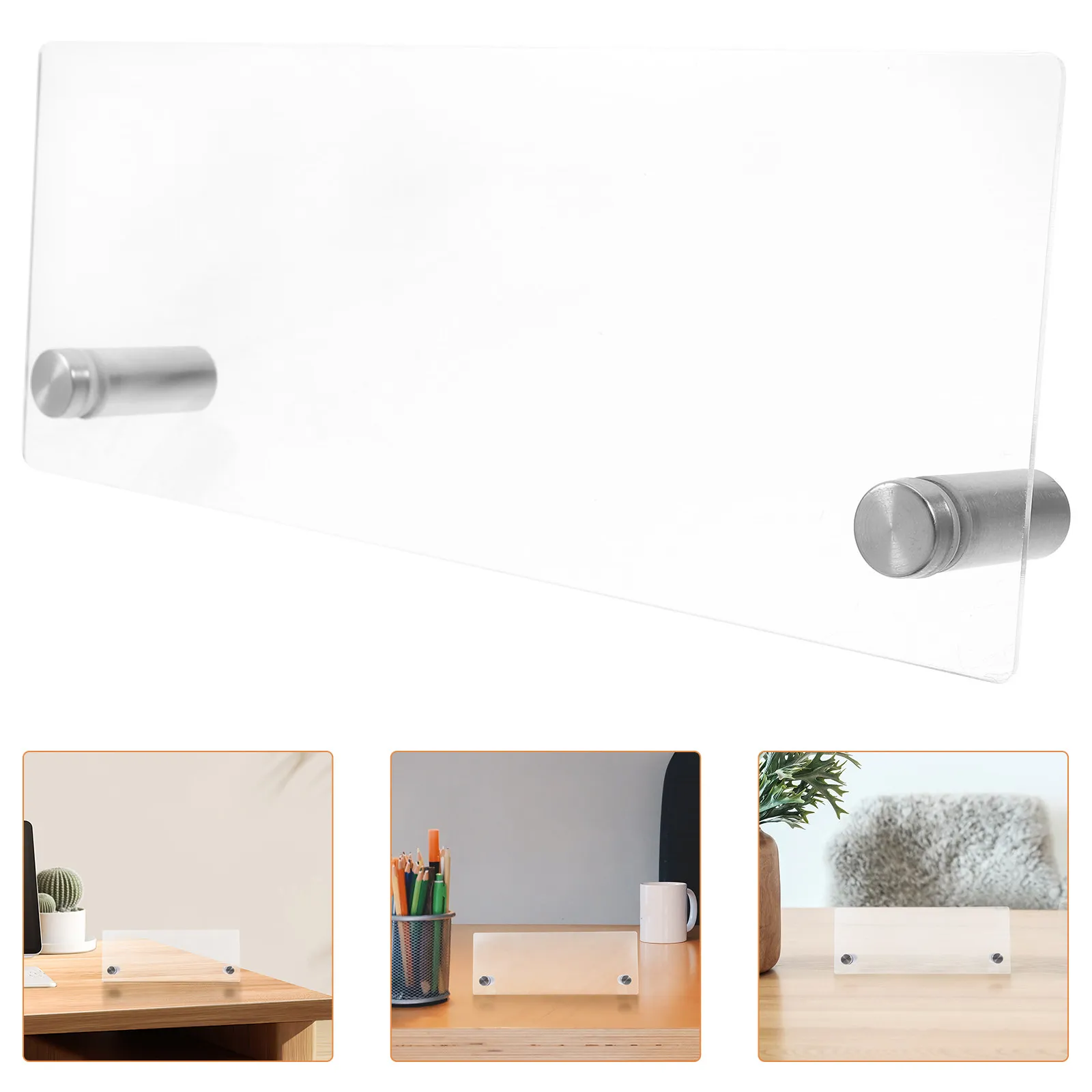 

2Pcs Desk Nameplate Plate Professional Business Card Display Stand Sleek Office Card Rack Stand Clear Visibility Name Tag Desk