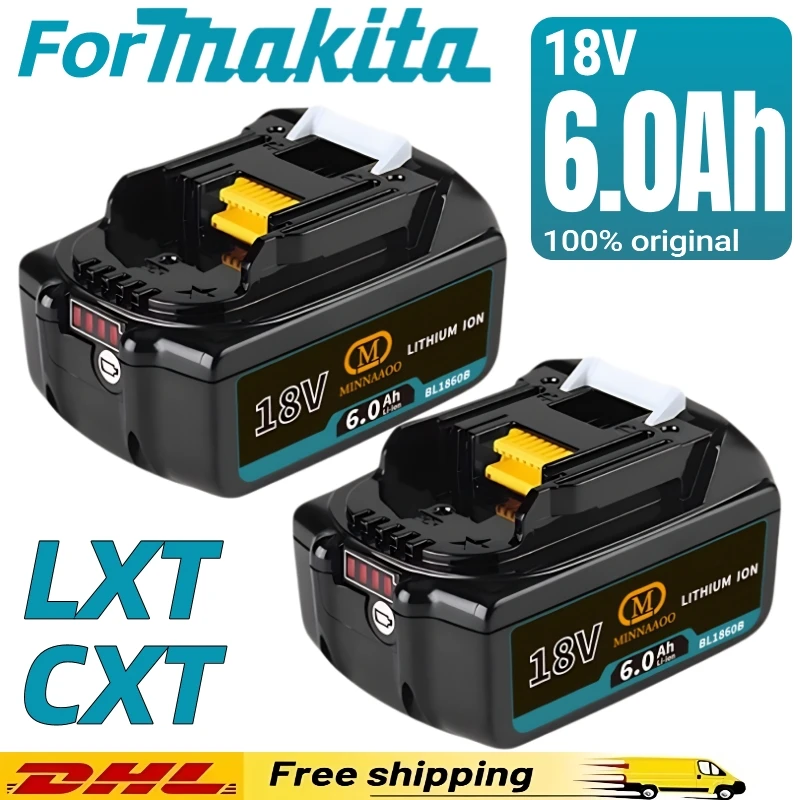 

Genuine For Makita 18V 6Ah Battery Li-ion BL1850b BL1850 BL1860 BL1860 Compatible with TW251D/TD251DZ Power Tools