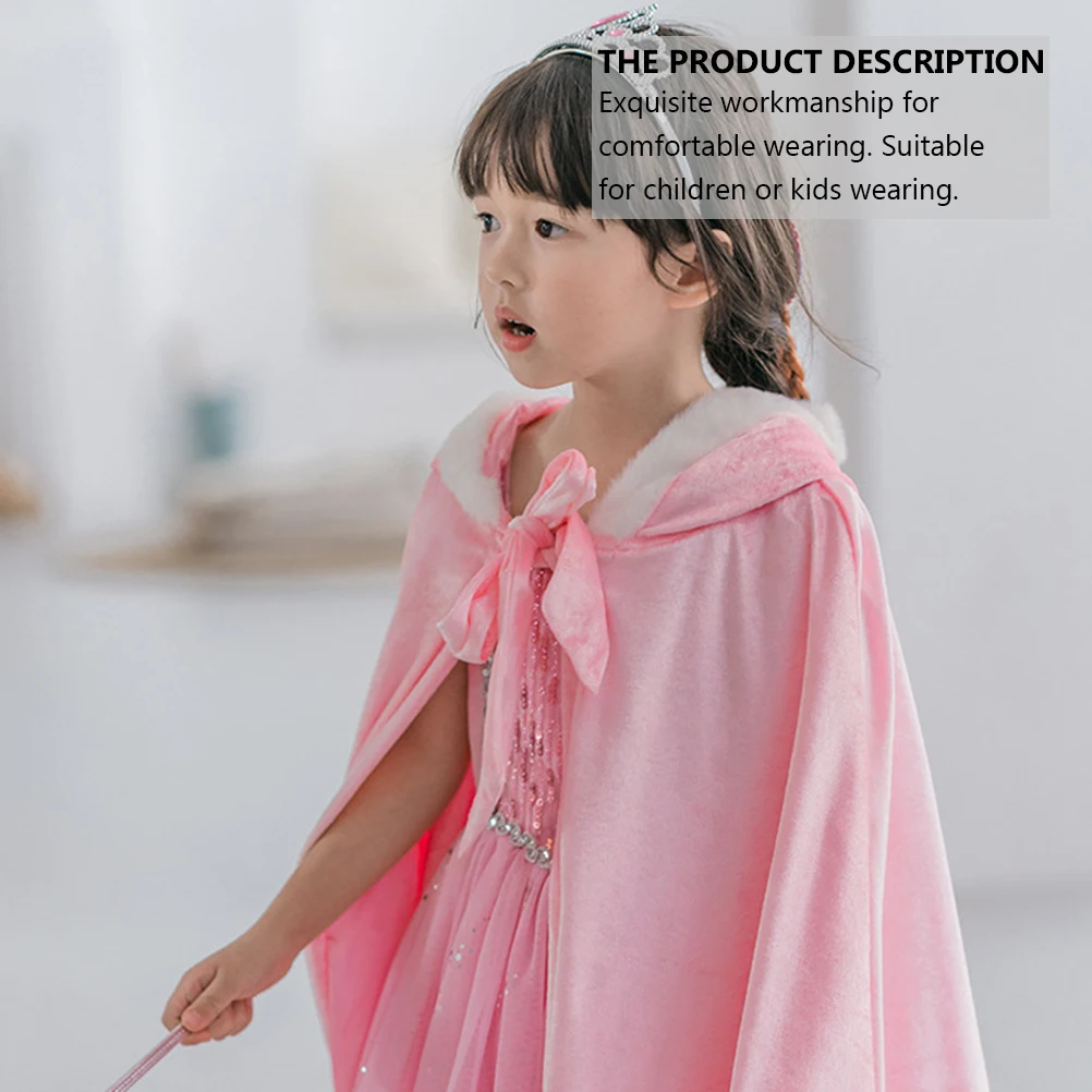 

Kids Cloak Children Cape Party Costume Halloween Cosplay Masquerade Princess Warm Cotton Long Use Accessories Durable Material