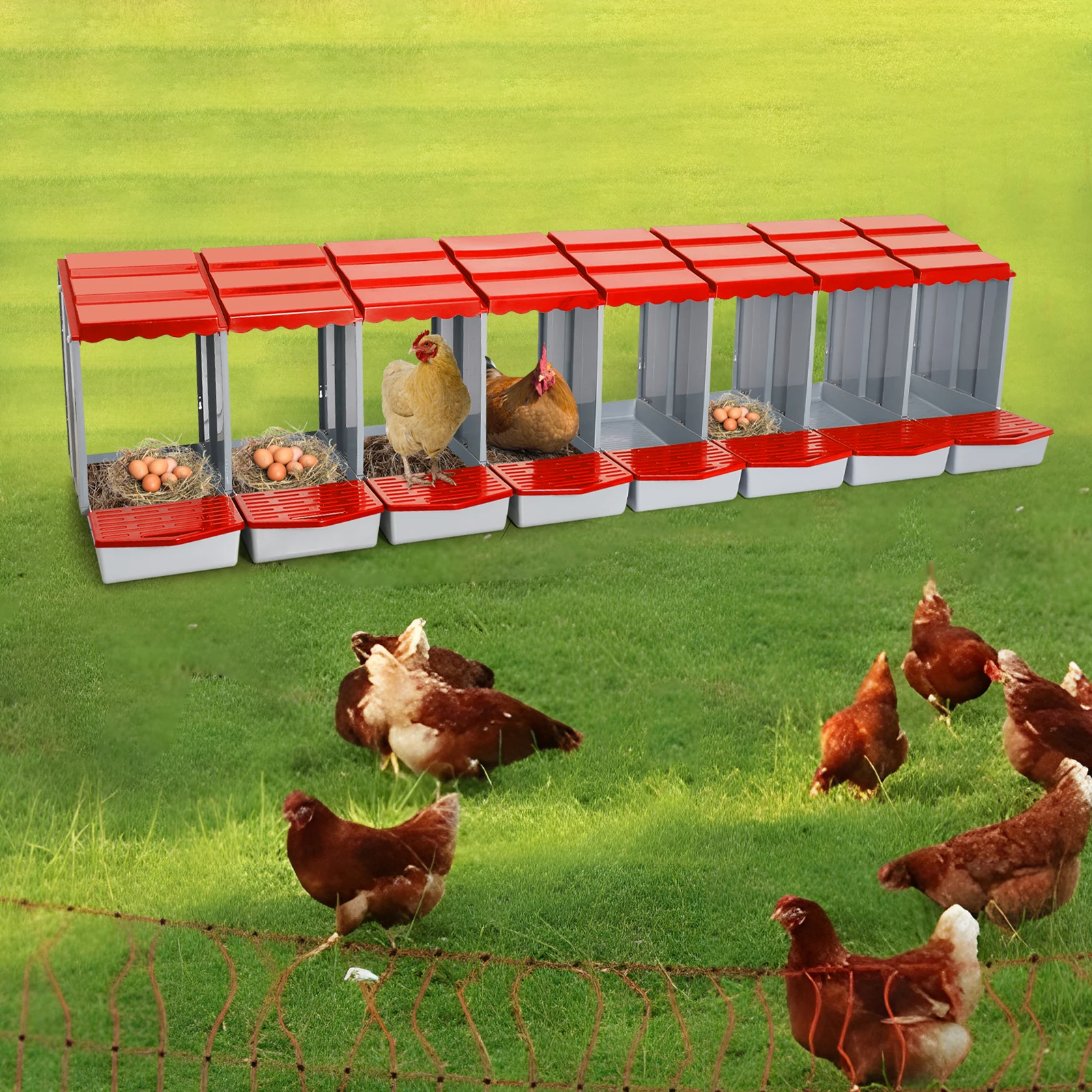 

Heavy Duty Waterproof Chicken Laying Boxes With Drain Holes And Cut Out Handles, Large Capacity For Farm And Backyard