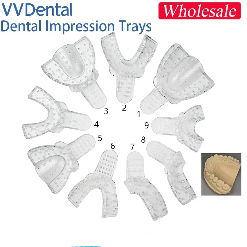 

Оптовая продажа, 9 шт./партия, одноразовый прозрачный держатель для зубов VVDental, пластиковые подносы, набор стоматологических инструментов для ухода за полостью рта