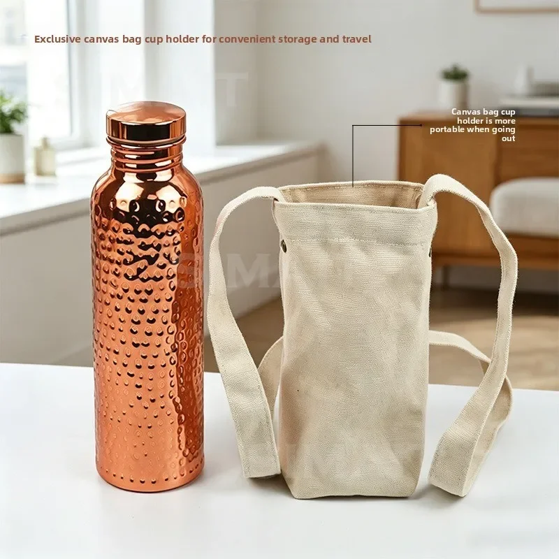 Copper‑Plated Ayurvedic Single‑Wall Sports Water Bottle Inner Outer Plating Drink Vessel for Cycling Outdoor