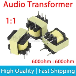 5pcs EI14 Audio Transformer 600 : 600 Ohm 1:1 Isolation Coupled 600Ω:600Ω Isolator Signal Digital Nickel Alloy 5 Pin Without Tap