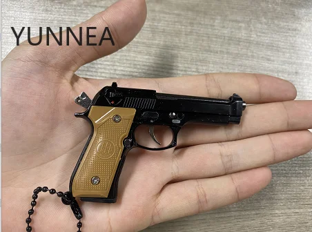 Children Toys Metal Pistol Miniature Model 1:3 Beretta 92F Keychain Craft Pendant  Birthday Gift Anti-stress Fidget Toys