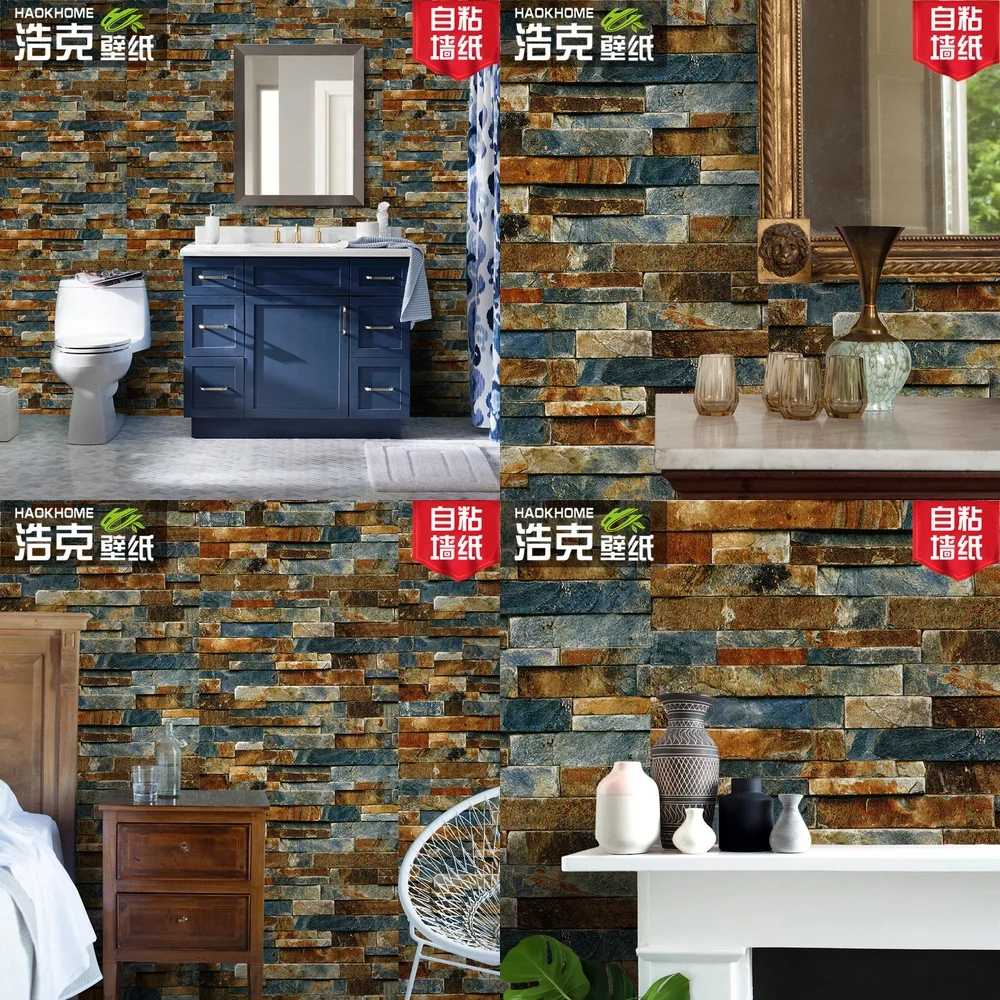 

Самоклеящиеся водонепроницаемые моющиеся обои с кирпичным узором для спальни, мальчиков, общежития, фон, стена, культурный кирпич, наклейка