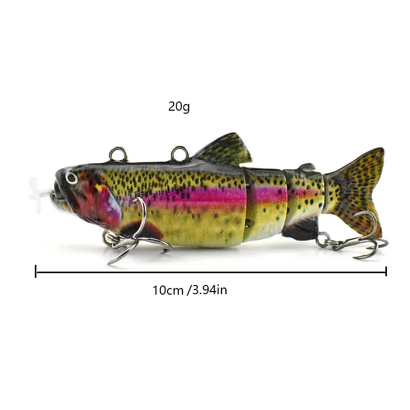 NEW 10cm/20g Automatic Swimbait Robotic Electric Fishing Lure Auto Multi Jointed Bait USB Rechargeable Wobbler Accessories