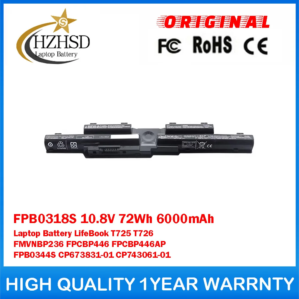 FPB0318S 10.8V 72Wh 6000mAh FPB0344S FPCBP446 Genuine Original Laptop Battery For Fujitsu LifeBook T725/726 FMVNBP236 FPCBP446AP