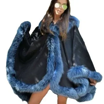 One Size Women Winter Faux Fur Cape Solid Thcik Thermal Lapel Collar Imitation Fur Jacket For Female Comfortable Lady's Fur Coat