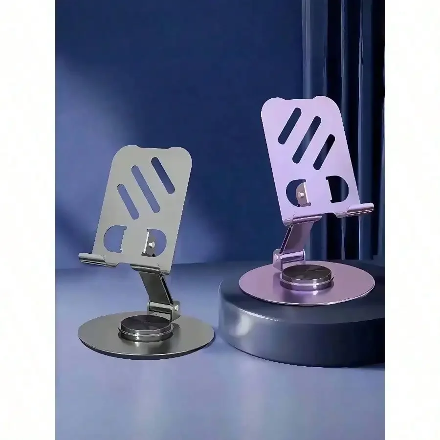 

1pc / Mini Mobile Phone Holder, 360 Degrees Rotating Metal, Suitable For Mobiles, Angle Height Adjustable Phone Stand