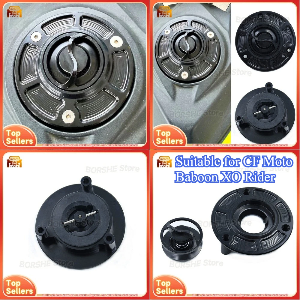 

2026 Suitable for CF Moto Baboon XO Rider Adventurer Sport Keyless Quick Release Aluminum Fuel Tank Cap Modification Accessory