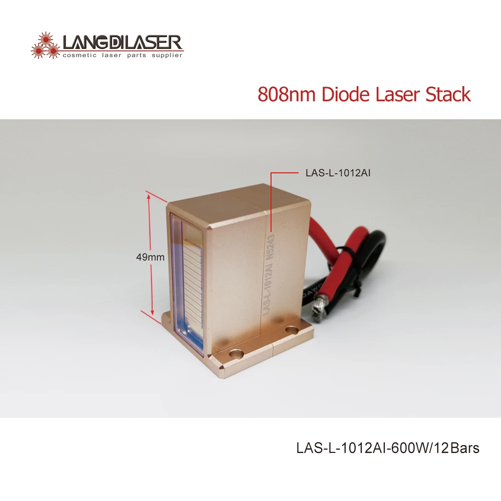 Pila láser de diodo LAS-L-1012AI / Fuente de alta potencia: 600 W / Instalación 12 chips en el interior / Potencia de cada chip: 50 W