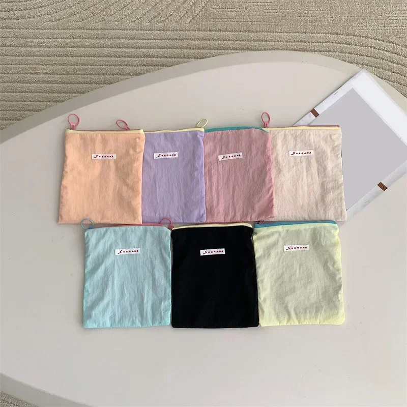 Borse per trucco in tinta unita Borsa per tovaglioli sanitari per rossetto cosmetico semplice coreano Borse per organizer per astucci per studenti