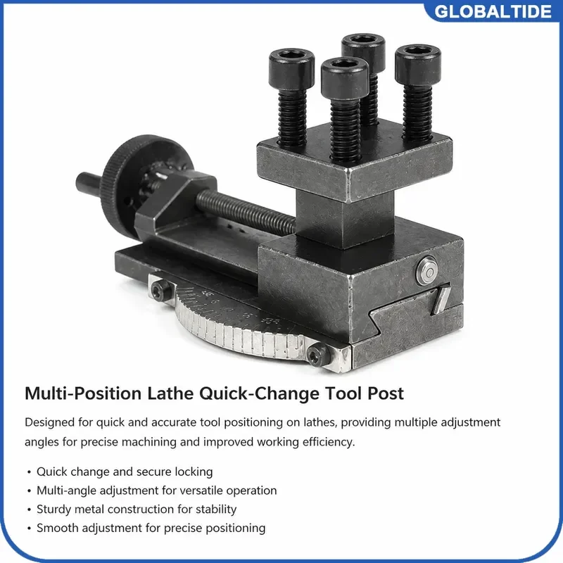 Double Slot Rotating Angle Tool Holder for Small Lathe Machine Mini Lathe Accessories Quick Change Post S10154 Metalworking