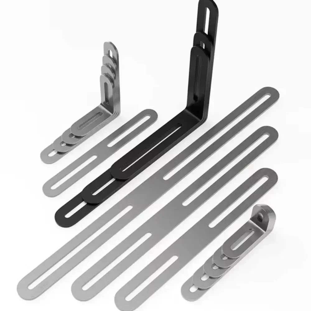 1/2Pcs Stainless Steel Angle Bracket 90 Degree Right Angle Silver Corner Brace Joint Furniture Fastener L Shape