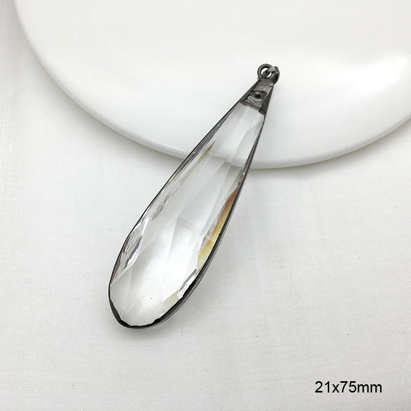 1 قطعة متعددة نمط الزجاج الكريستال قلادة ، تمهيد حجر الراين معدن مطلي Charms ل عقد دي اي واي أقراط مجوهرات صنع