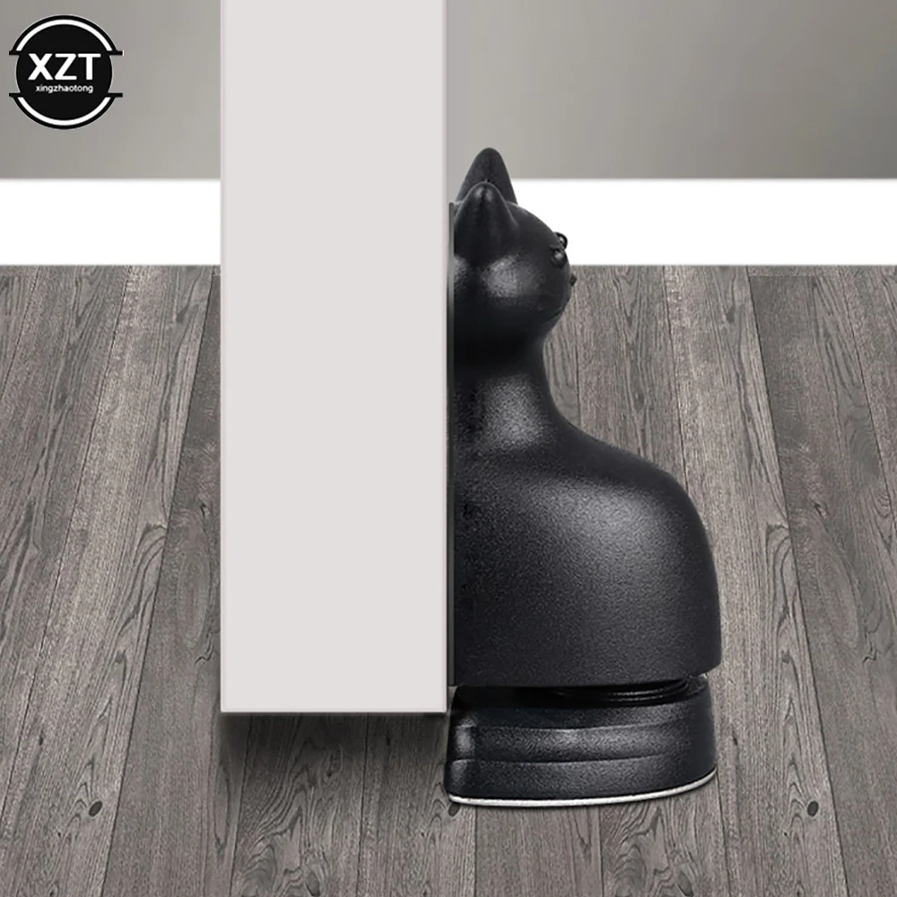 1PC Cat Shape Magnetic Door Stopper Non-punch Door Holder Wind-proof Stop Door Anticollision Door Hardware with Adhesive Sticker