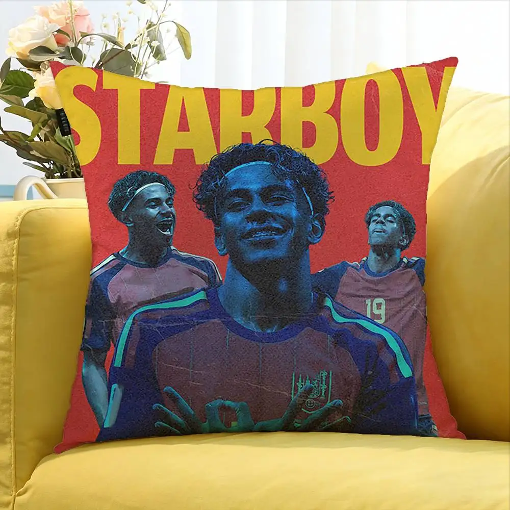 Football L-Lamine 19 Y-Yamal Various Sizes Square Pillow Case For Car Home Bedchamber Decor