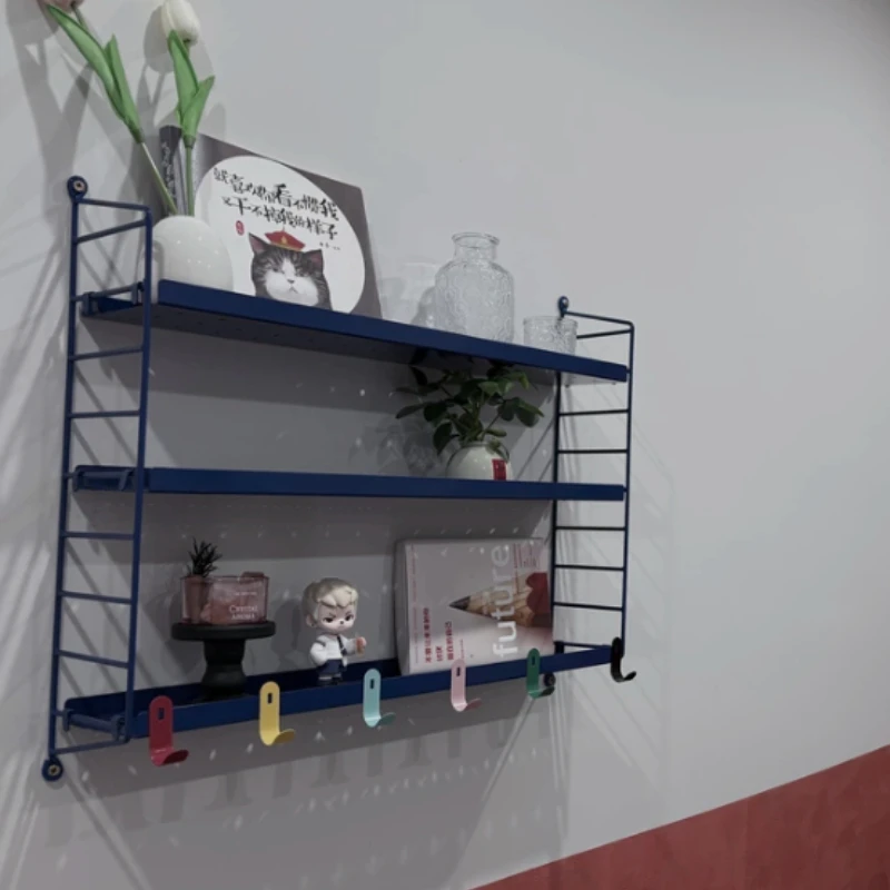 Metal Wall Mount Book Storage Shelf Multi-tier Organizer Rack Creative Floating Decor Display Holder for Bedroom Magazine Rack