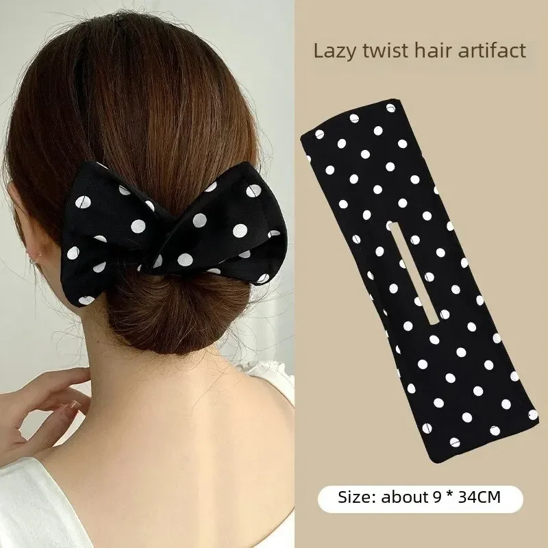 Women's Twist in Summer Bowknot Hair Curler New Minced Pork Balls Magic Tie Up The Hair Artifact Butterfly Hair Clip