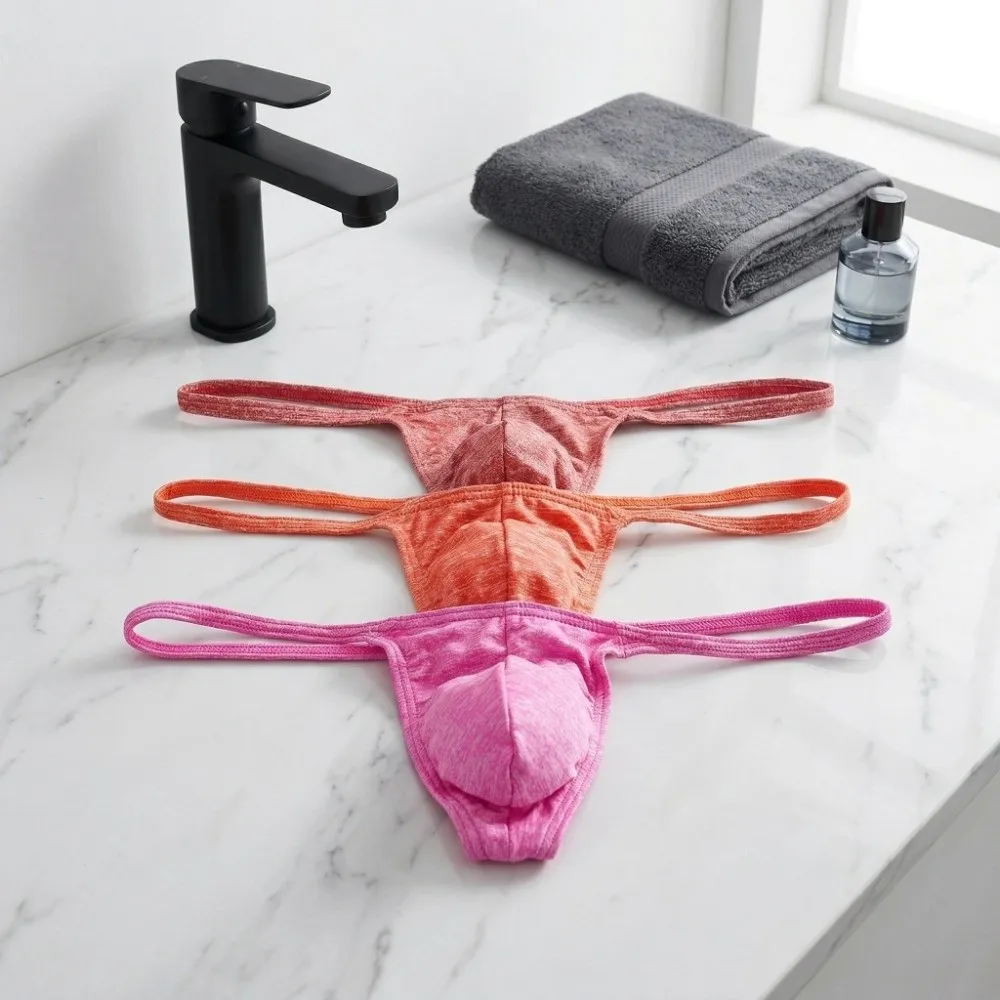 

Дышащие мужские трусы-стринги с низкой посадкой, однотонные, мужское нижнее белье, мужские трусы-брифы