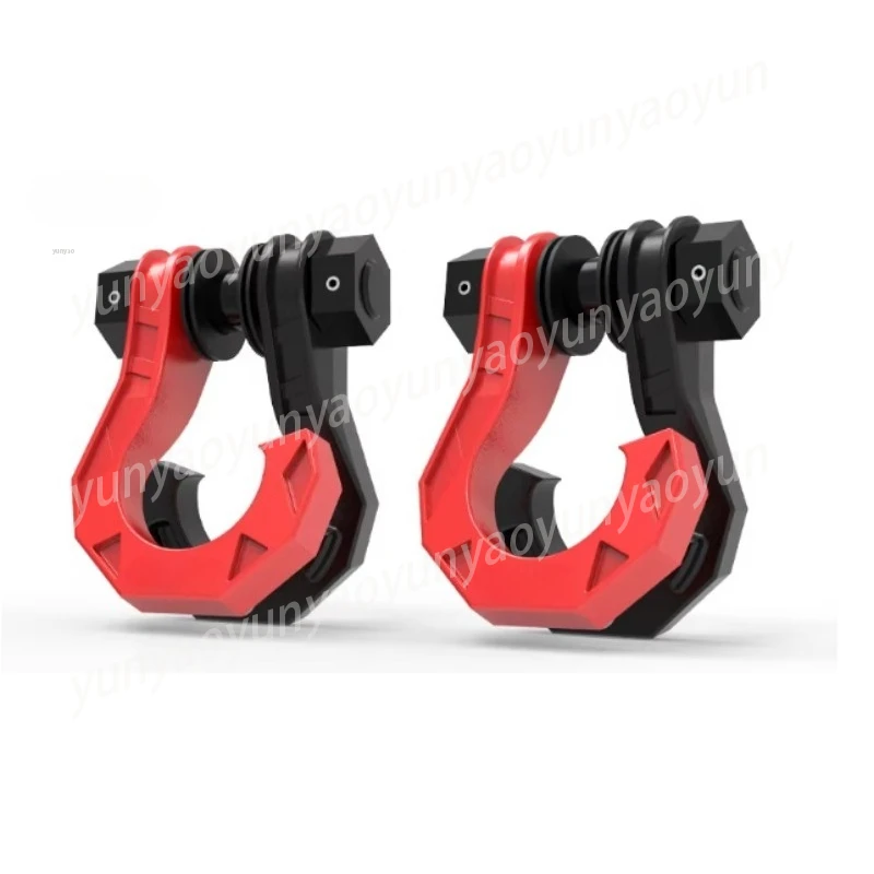 Tow Hook Shackle, Split Anti-Theft Recovery Hook with Quick Release, Red Black Set for Truck