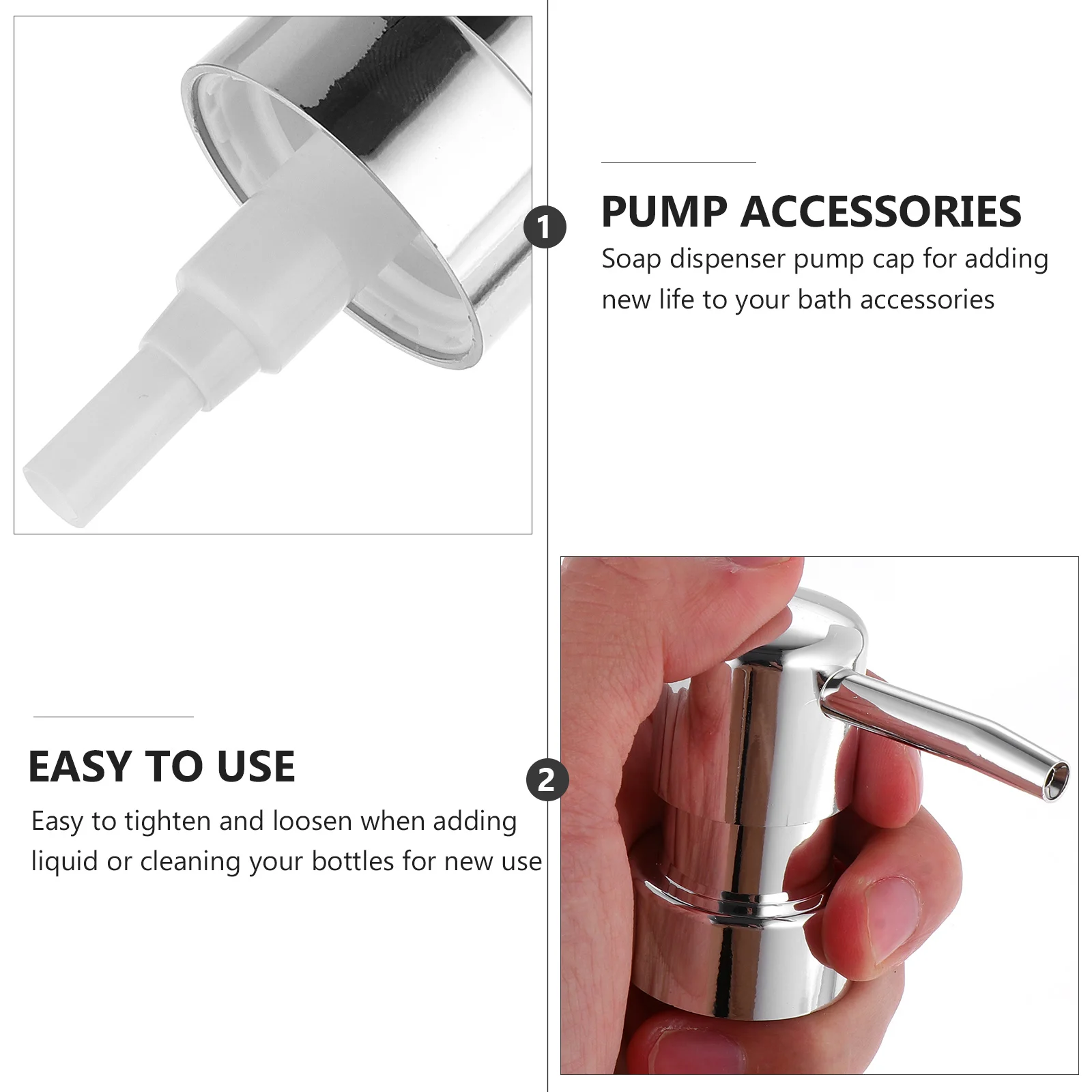 4Pcs Pump Head Replacement for Dispenser Bottles Premium Plastic Soap Dispenser Pumps for Shampoo Lotion Cream