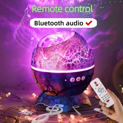 Aurora lâmpada led galáxia nightlight dinâmico projetor luz com bluetooth áudio atmosfera iluminação dinossauro ovo presente de páscoa