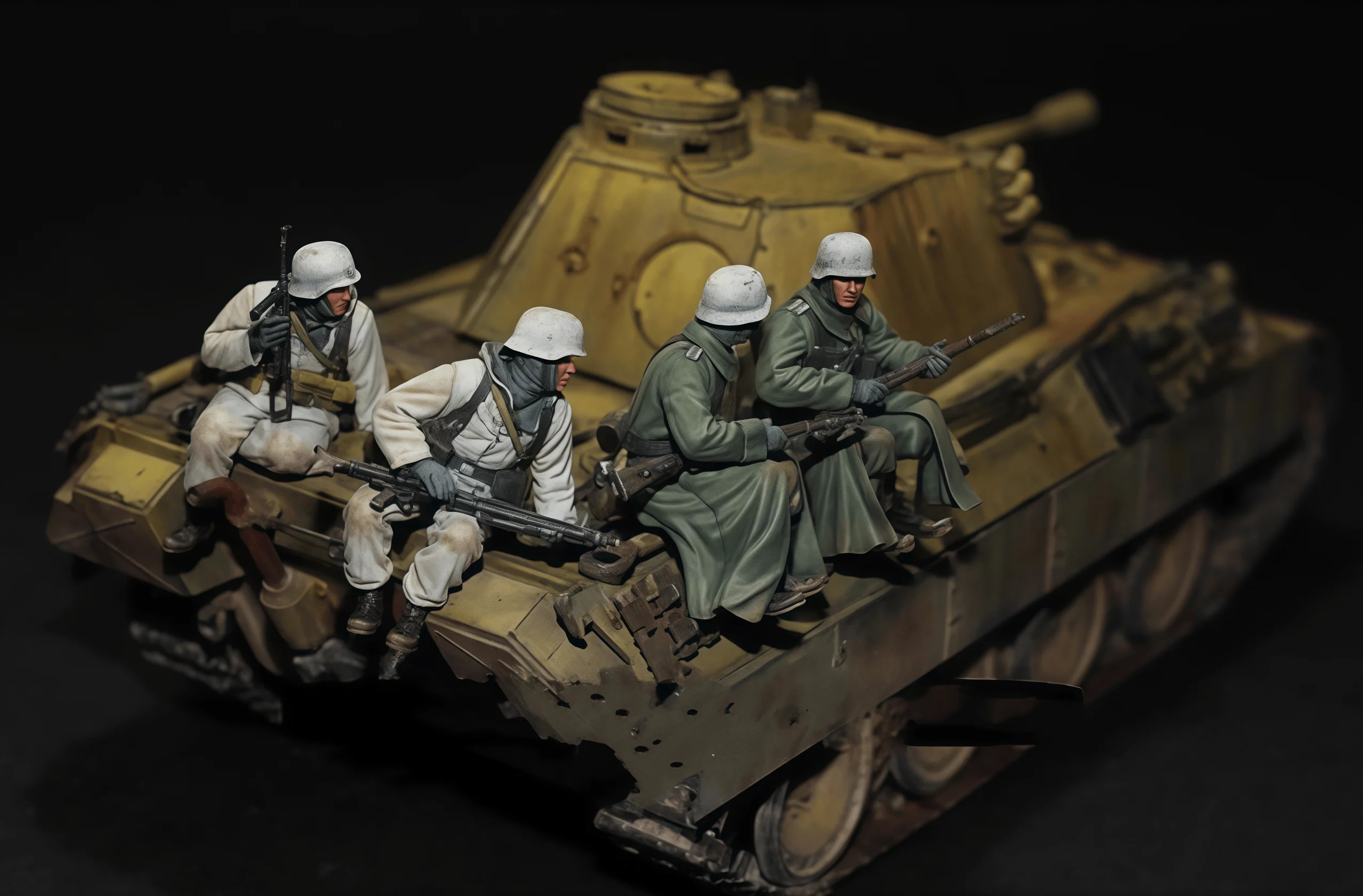 

Precision 1/35 Die-casting Resin Model Kit, GK， German Tank Crew (4 People), Unpainted
