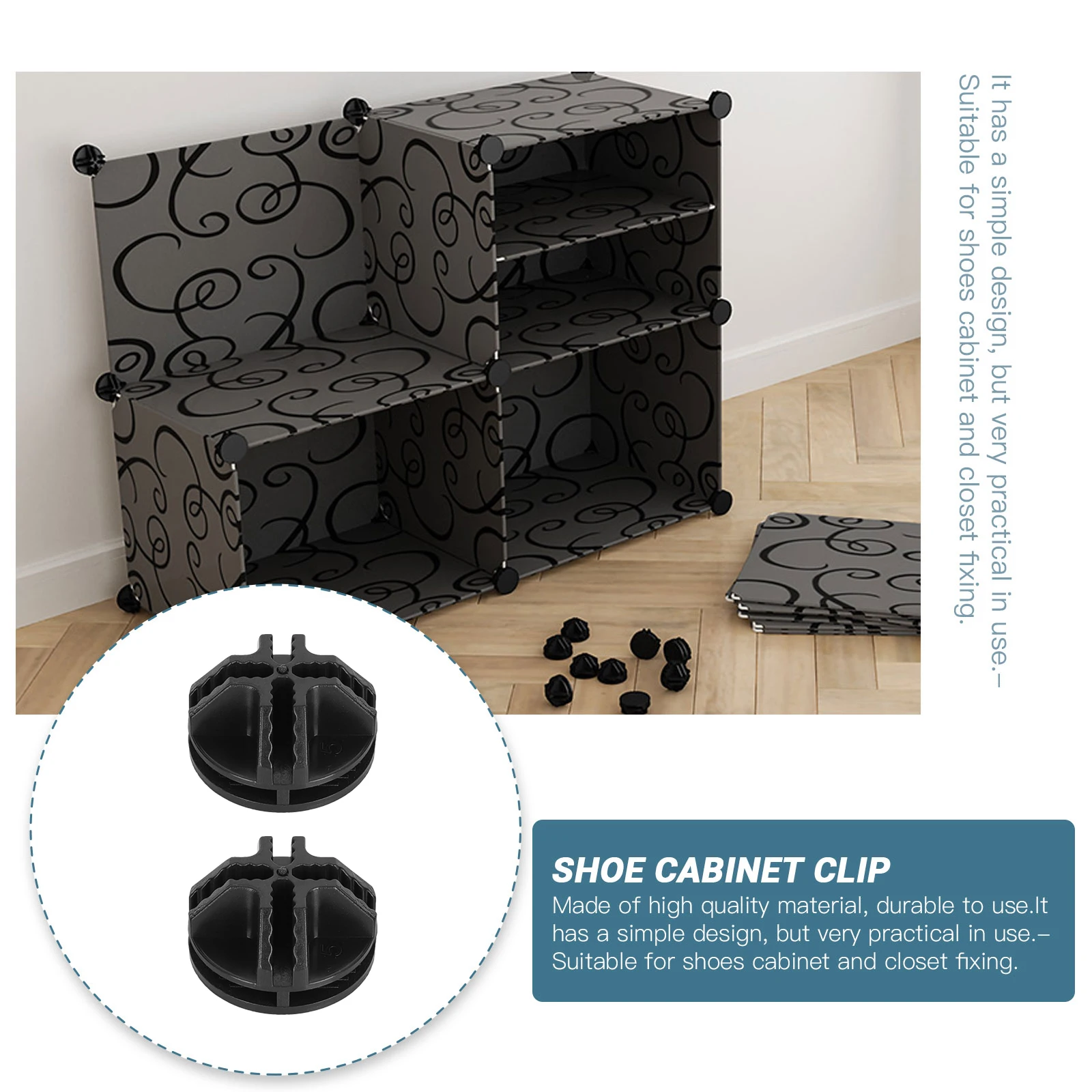 

40pcs Plastic Connector Wire Grid Cube Organizer Connector Cable Self-Locking Nylon Durable Flexible Lock Ties For Home