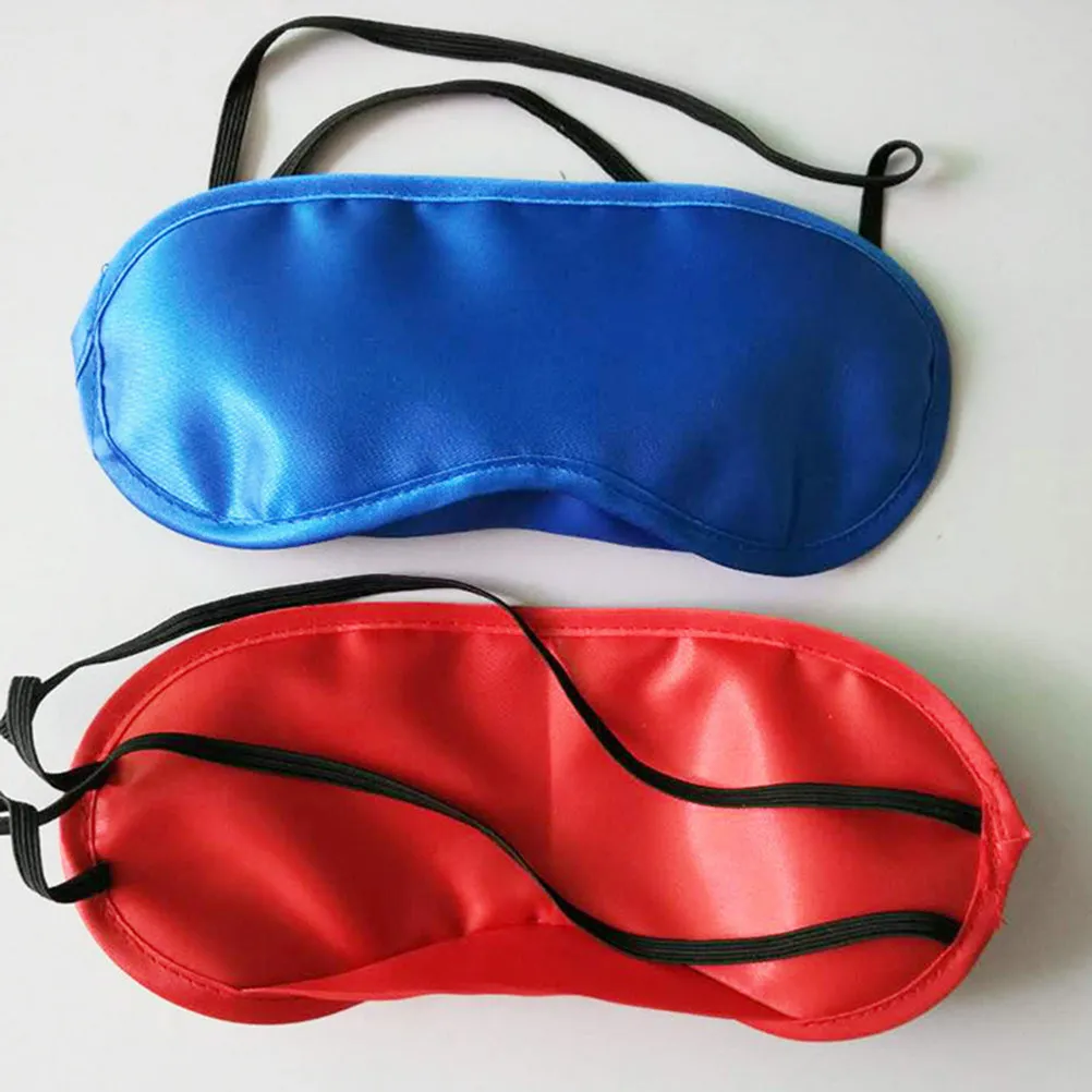 12Pcs Sleep Eye Mask Polyester Fabric Lightweight Soft Eyeshade Elastic Straps Multicolor for Travel Home Hotel Meeting Sleep