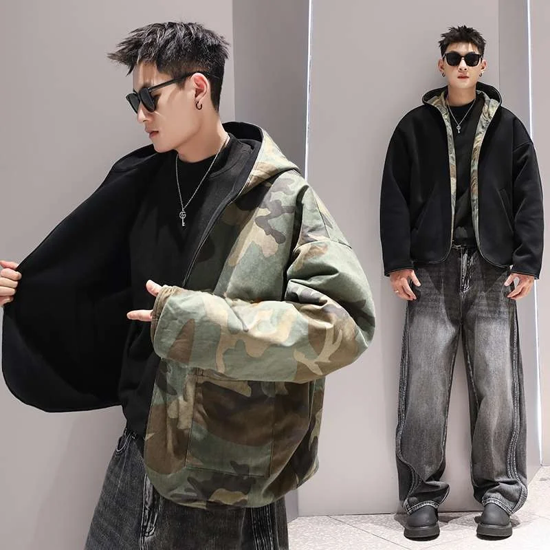 

Камуфляжная толстовка-худи, двусторонняя, военная, для весны и осени, большой размер, до 36 кг, дышащая, комфортная верхняя одежда