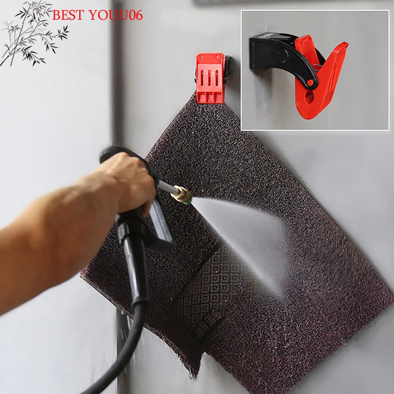 (YOUU06)1Pc Car Cleaning Floor Mat Cleaning Hook Carpet Wash Clamp Multifunctional Mat Clip Tools Auto Carpet Wash Clamp