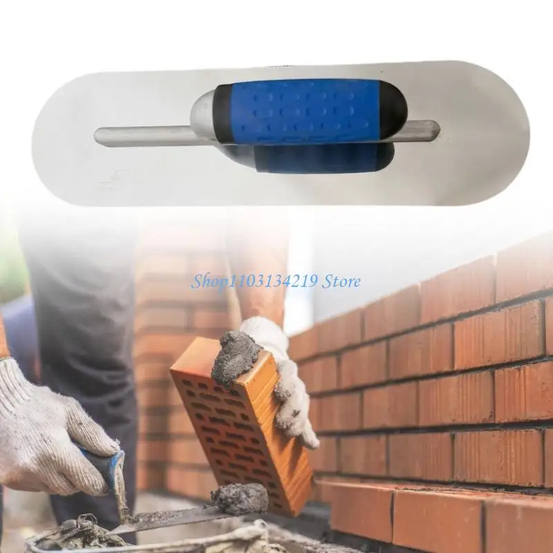 N5KC 3Pcs Round End Concrete Plastering Pool Trowel Set with Comfortable Grip Handles