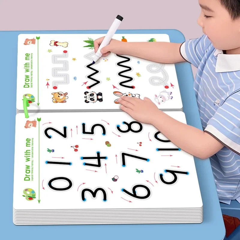 

Reusable Magical Tracing Workbook Pen Control Training Book for Children To Practice Basic Handwriting and Calligraphy Skills