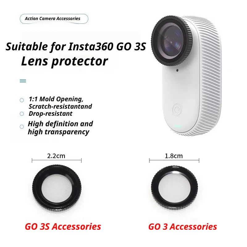 

Upgrade Lens Protectors for Insta360 GO 3S/3 Tempered High Definition Glass Camera Films Lens Guard Action Camera Accessories